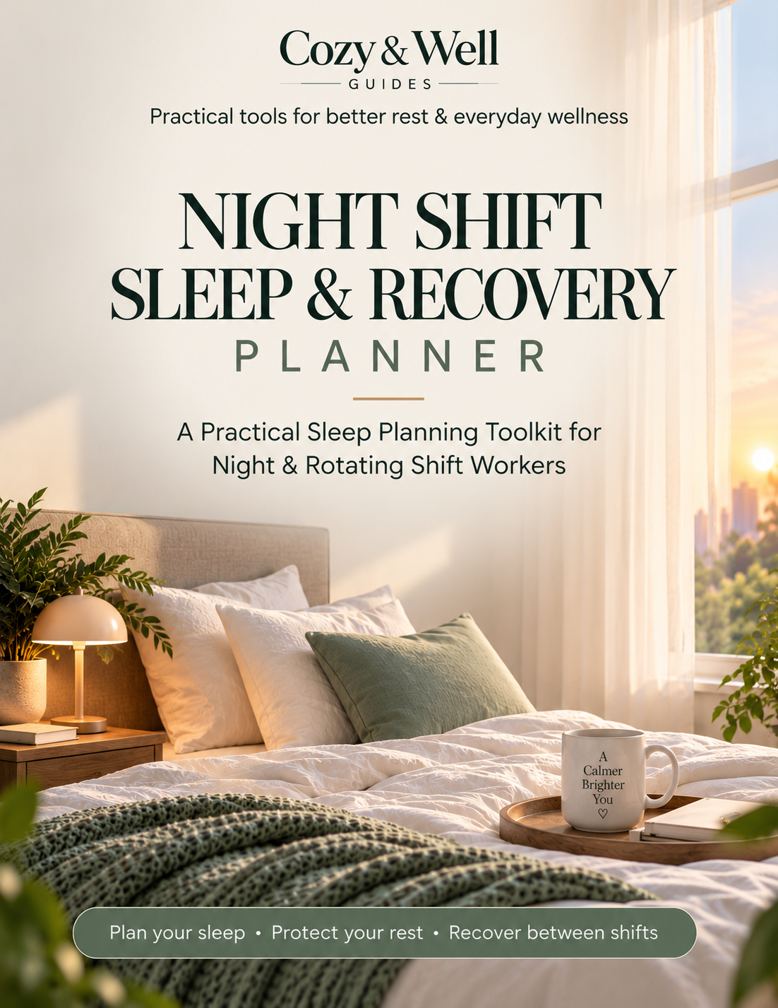 Night Shift Sleep and Recovery Planner printable and digital planner