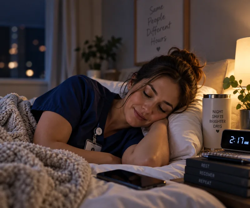 Night shift worker resting after an overnight shift