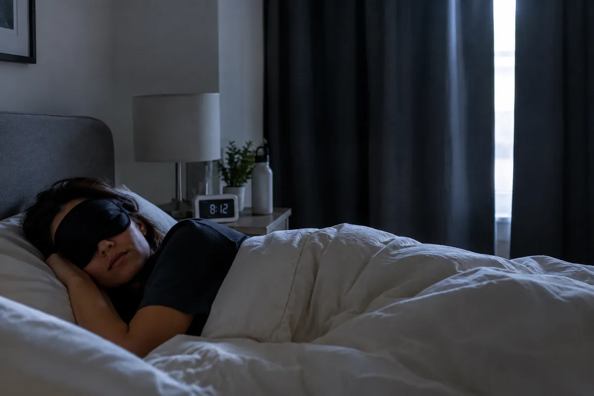 Night shift worker sleeping during the day after an overnight shift